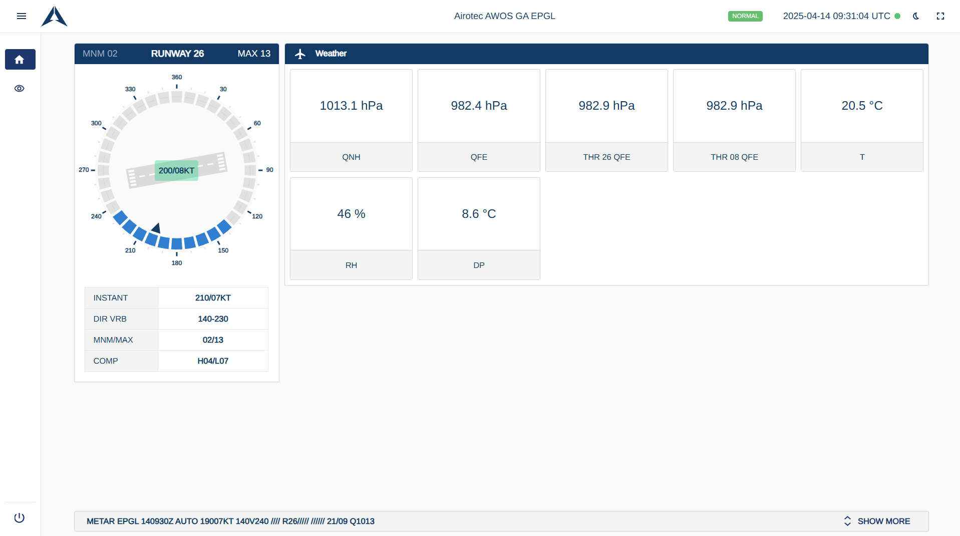 Automated Weather Observing System General Aviation (AWOS GA) – Observator